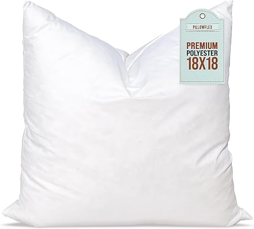 Almohadón Pillowflex, relleno de fibra de poliéster prémium, lavable a máquina, hecho en EE.UU.