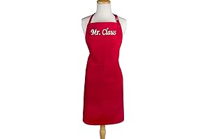 Joyful Embroidered Mr Claus Apron for Festive Cheer