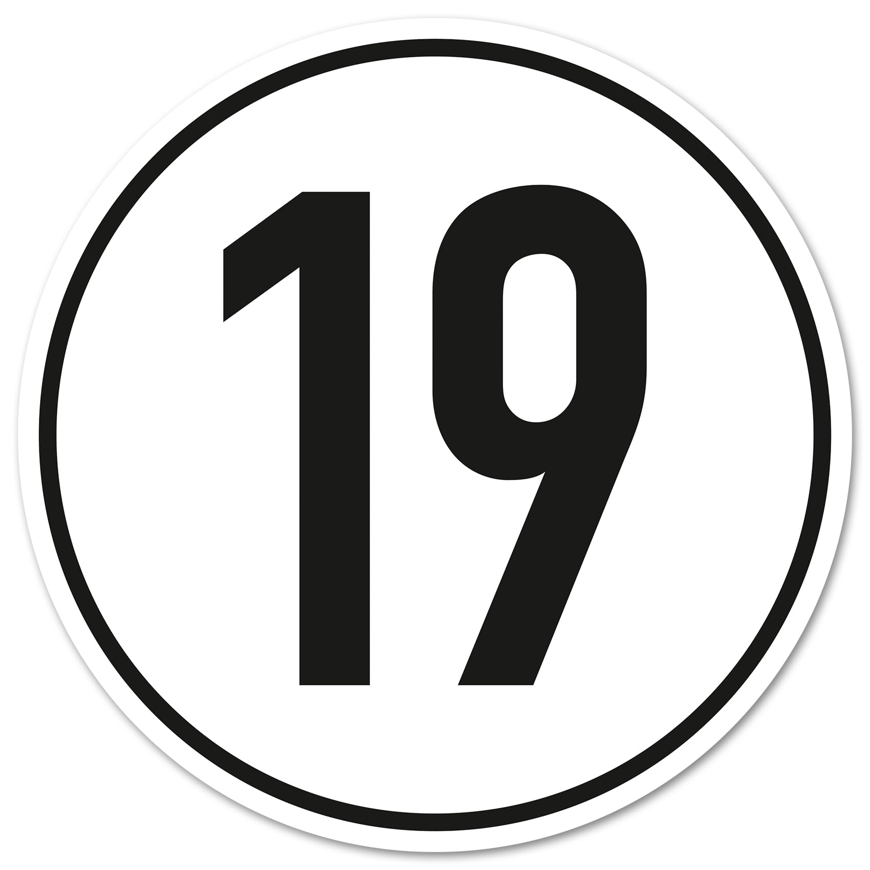 Finest Folia Geschwindigkeitsaufkleber nach DIN Norm gemäß StVZO für Auto Anhänger Wohnmobil Bus LKW Fahrzeug Aufkleber mit Geschwindigkeit Sticker wetterfest R237 (19 km/h, 1 Stück)