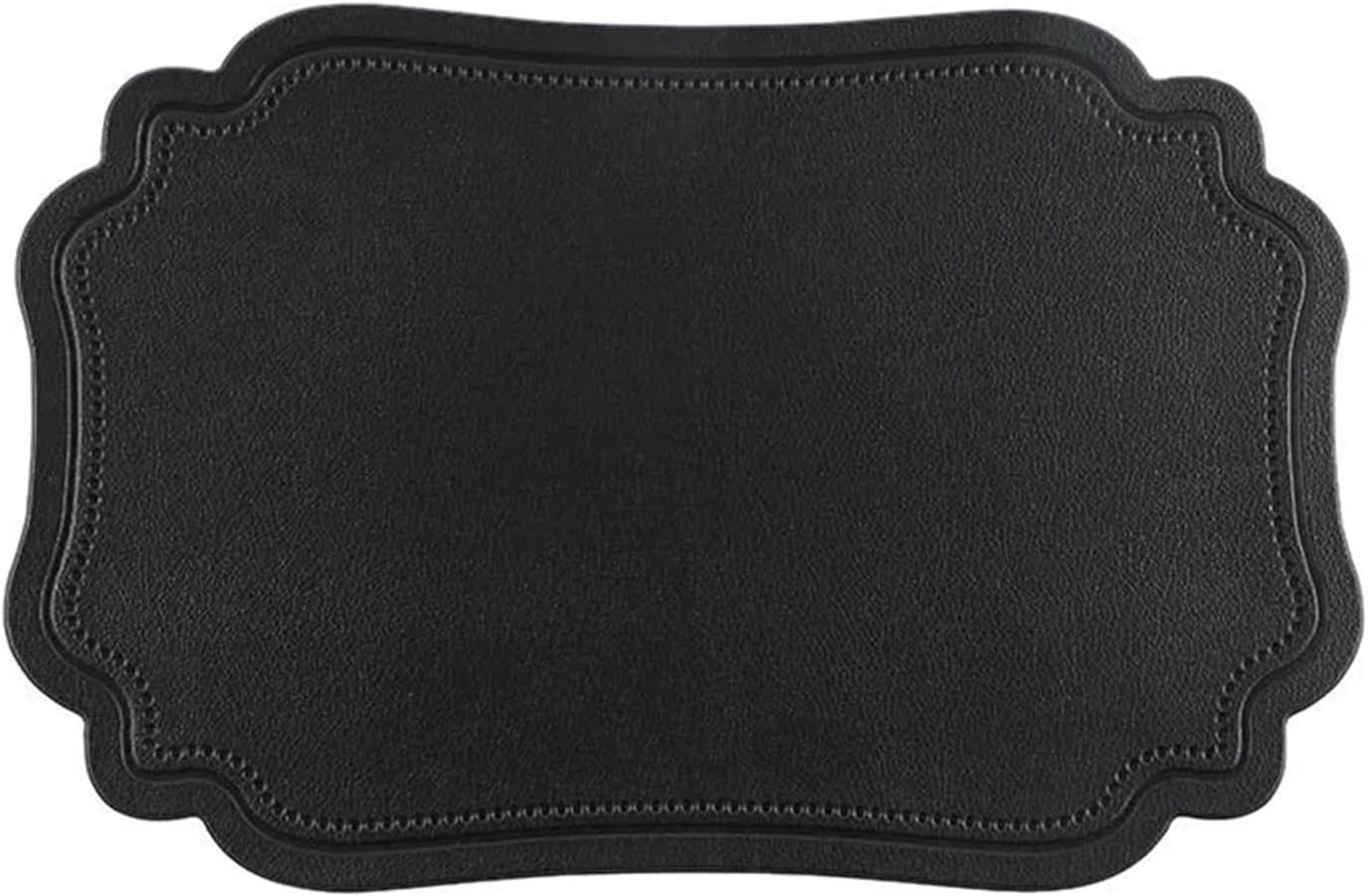 Black Irregular Tableware Pad Placemats Table Mat for Kitchen Dining Nordic Imitation Leather Insulation Place Mat(Square red,4pcs 30x45cm)