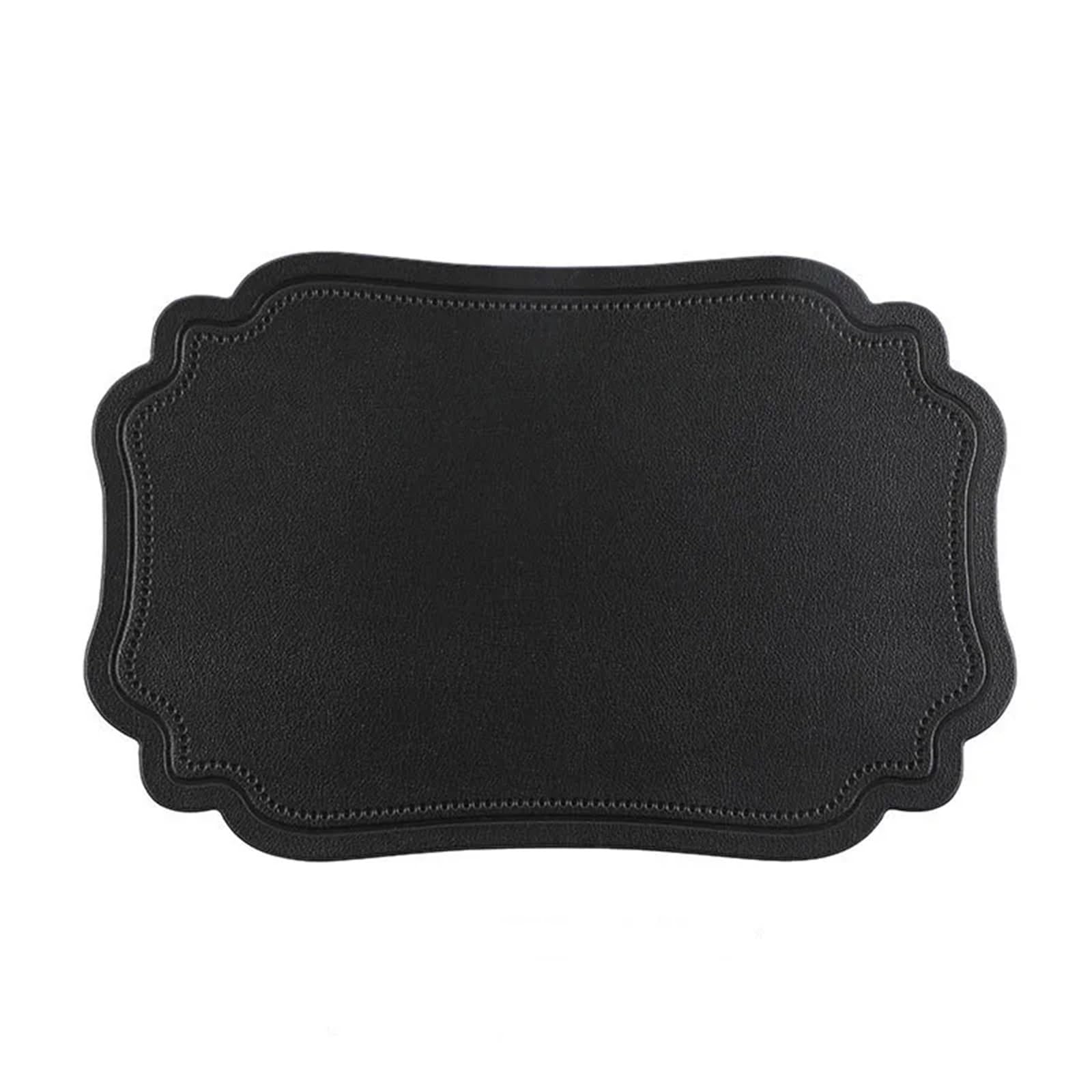 Manteles Individuales, Mantel de Mesa, Individual Impermeable, Antideslizante, Posavasos(Square Black,30x45cm 10pcs)