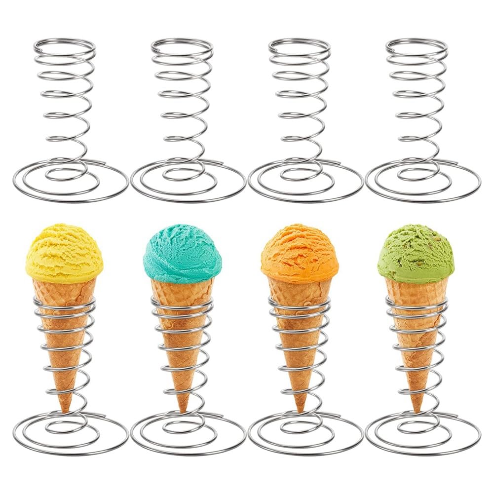 Asyduey 8er-Pack Silberne Eiswaffelhalter, Edelstahl-Waffelhalter, Pizza- Waffelhalter, Lebensmittel-Waffel-Präsentationsständer Asyduey 8er-Pack Silberne Eiswaffelhalter, Edelstahl-Waffelhalter, Pizza- Waffelhalter, Lebensmittel-Waffel-Präsentationsständer