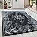 Produktbild HomebyHome Klassik Orient Teppich Edle Bordüre Ornament Wohnzimmerteppich Schwarz Grau, Grösse:160x230 cm