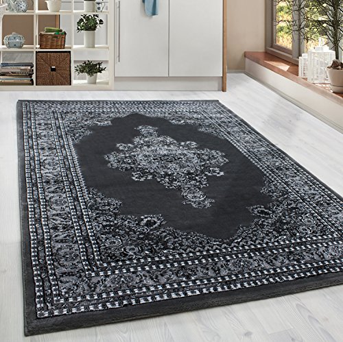 HomebyHome Teppich Kurzflor Orient Ornament Edle Bordüre Design Wohnzimmer 12 mm Florhöhe Hochfertig Weich Gross…