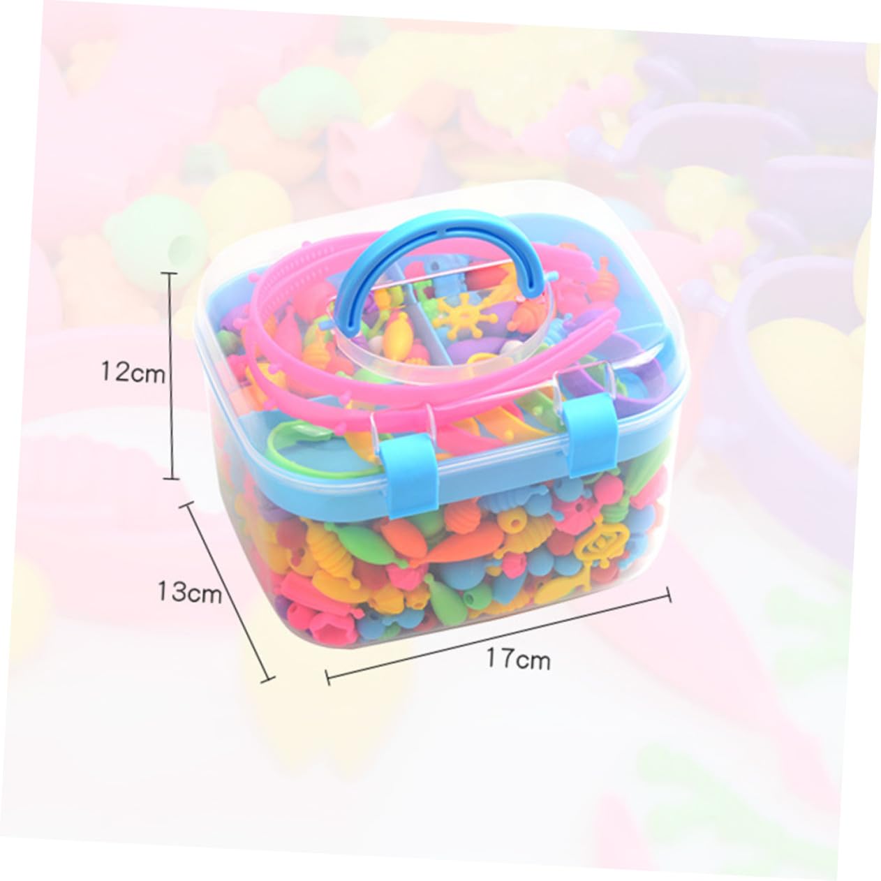 Toyvian Kit de Cuentas para Hacer Pulseras y Collares Diferentes Tamaños y Formas de Plástico Caja Portátil Niña para Manualidades y Decoración