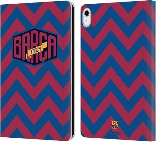 Miniatura 1 de Head Case Designs Funda de cuero con licencia oficial del FC Barcelona Zigzag Forca Barca para libro compatible con Apple iPad 10.9 (2022)