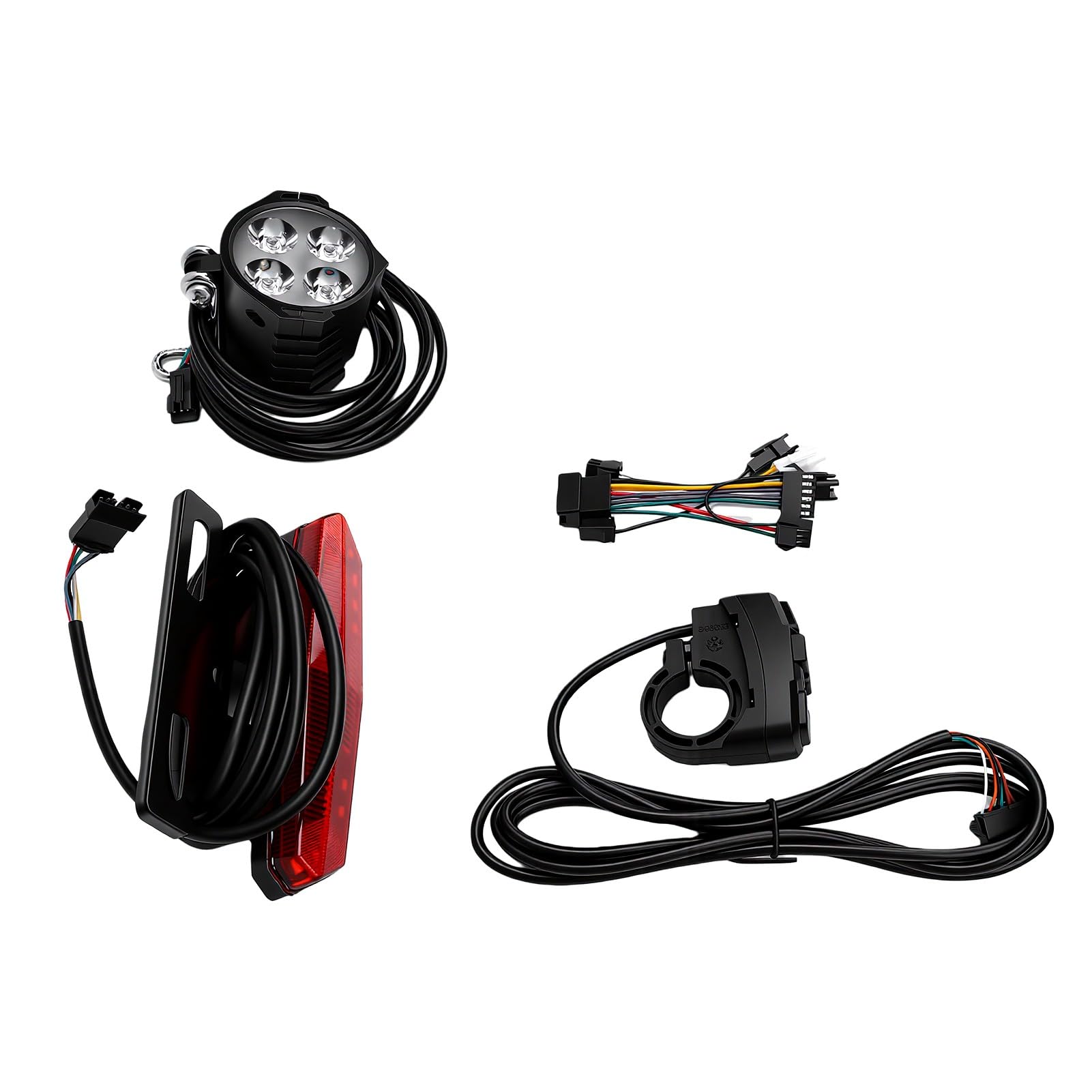 Tnfeeon Fahrradlicht-Set mit Hupe, 400 Lumen, Lenker-Controller für