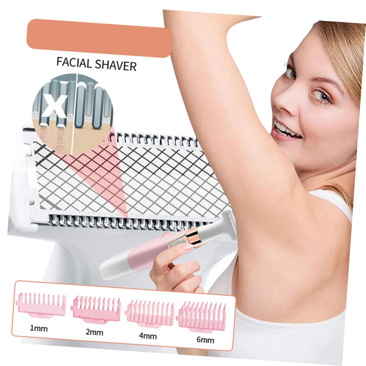 5-in-1 Damen Augenbrauentrimmer, Aufladbarer Haarschneider aus Abs | Abwaschbar, Leichtes Design für Gesichtshaare, 5-in-1 Multifunktion für Frauen und Damen