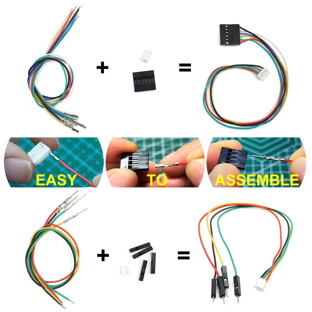 Kit di connettori GH a Dupont 2.54 pre-crimpati e connettori compatibili con JST GH 1,25 mm per Pixhawk Cube 6C 6X Pixhawk4 20 cm filo in silicone
