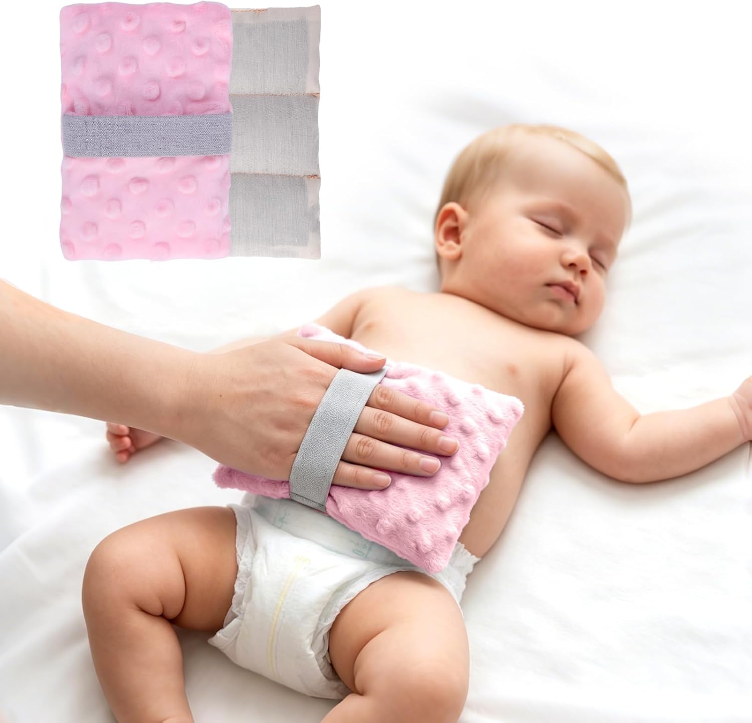 Baby Gas and Colic Heating Pad, Flaxseed Microwaveable Tummy Warmer with Removable Washable Cover, Natural Belly Relief for Newborns and Infants, Helps Soothe Colic Discomfort(Blue)