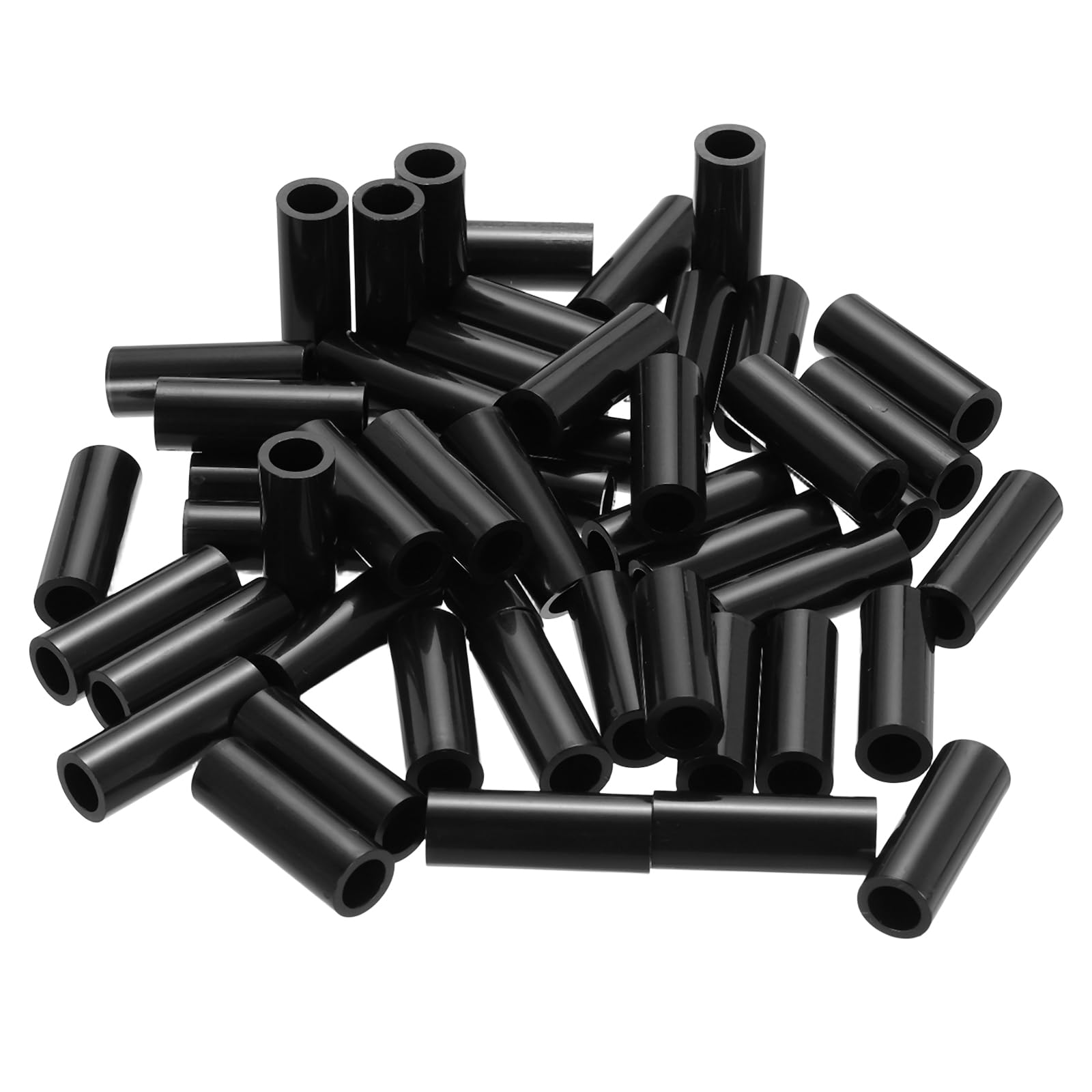 PATIKIL 50Pcs M4 ABS Spacers M6 x 9mm OD x 25mm L Plastic Round Spacer Washers Black Standoff Nut Unthreaded for Screws Bolts Electrical Outlet