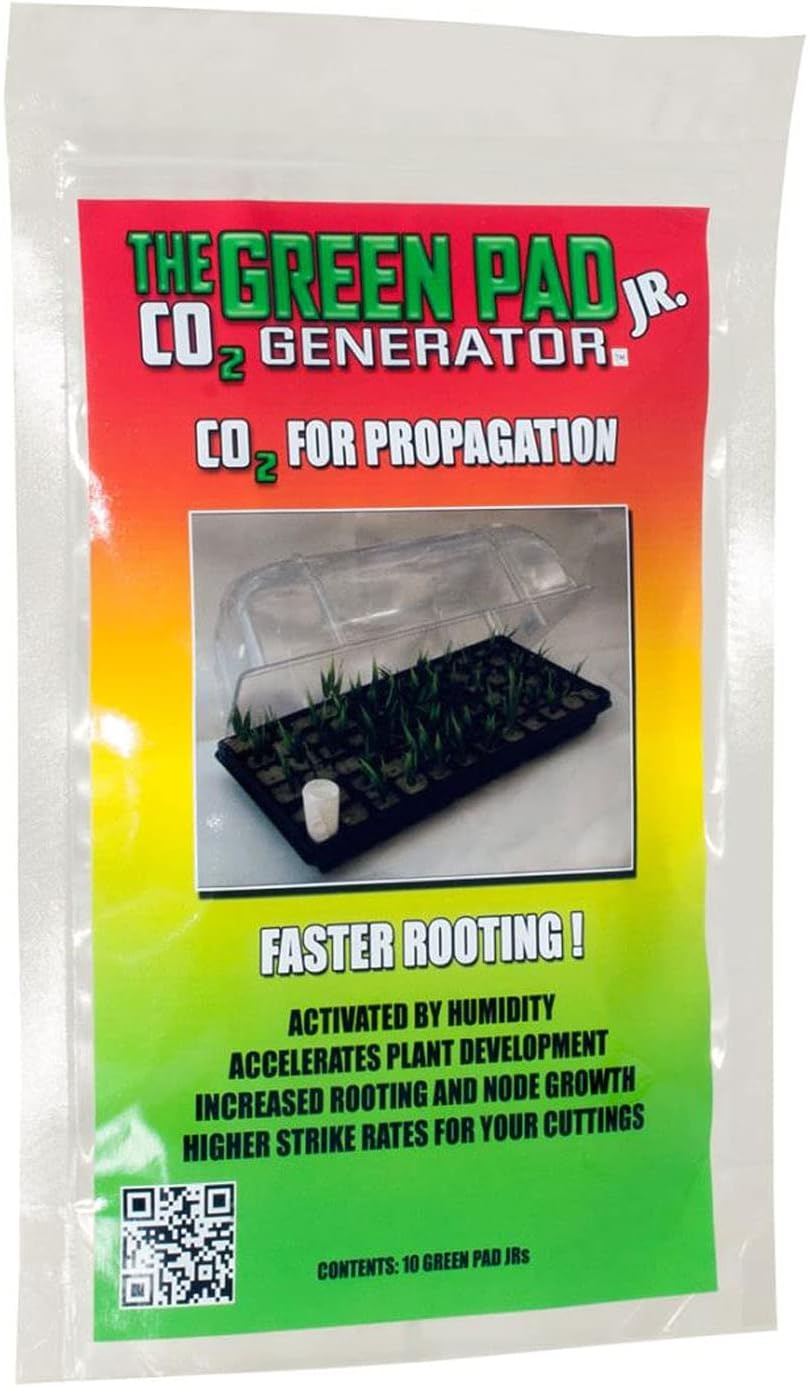 The Green PadJunior GP6010 Carbon Dioxide CO2 Generator Greenhouse Garden Pad with Humidity Activation for Clone Propagating, 10 Pads