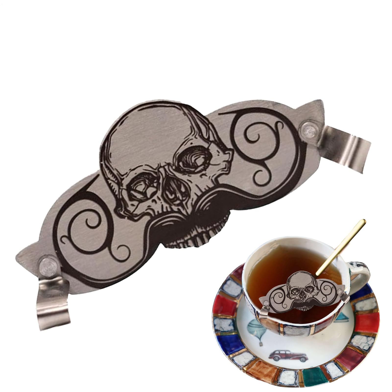 Couverture de moustache, protection de barbe, motif de crâne multifonctionnel, accessoire de tasse à café, coussin de tasse de bière, protection pour le visage, boire du visage, gadget de fête