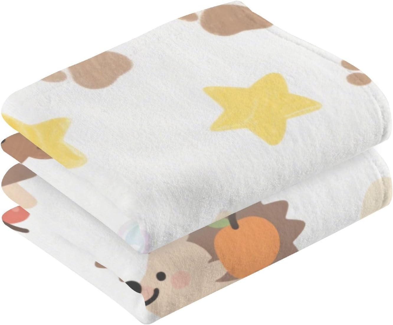 Cartoon Cute Brown Bear Kids Towel Cotton Towels for Bathroom Decoration Set Of Two 16 x 28 inch