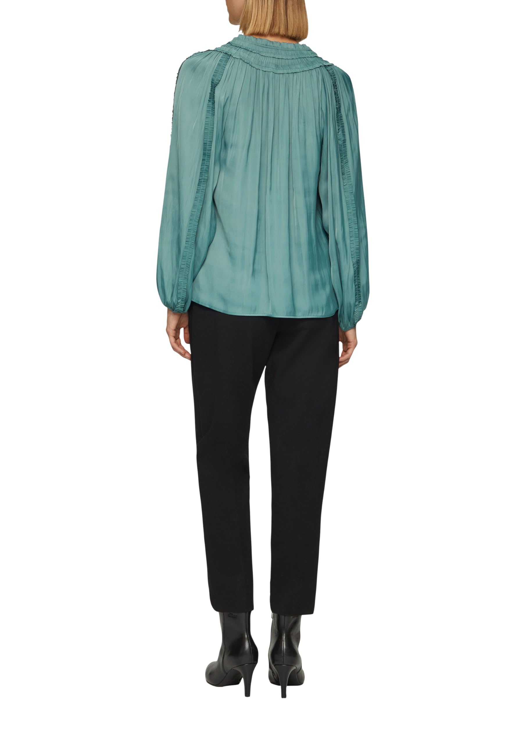 s.Oliver Black Label 2158627 Blusa túnica con Detalles de Volantes Mujer (Pack de 1)
