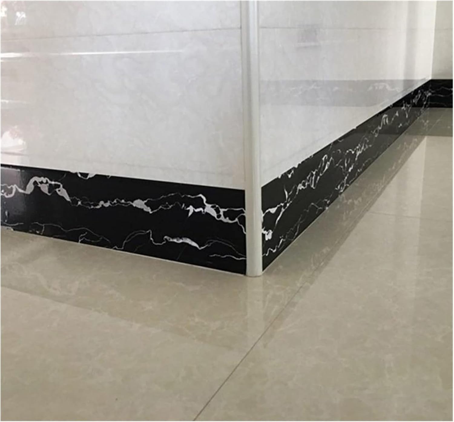 Self Adhesive Baseboard Wood Style Skirting Line Household Waterproof Vinyl Decorative Wallpaper Home Decor Sticker Floor Decals(Wood 8603,10CM X 10M)