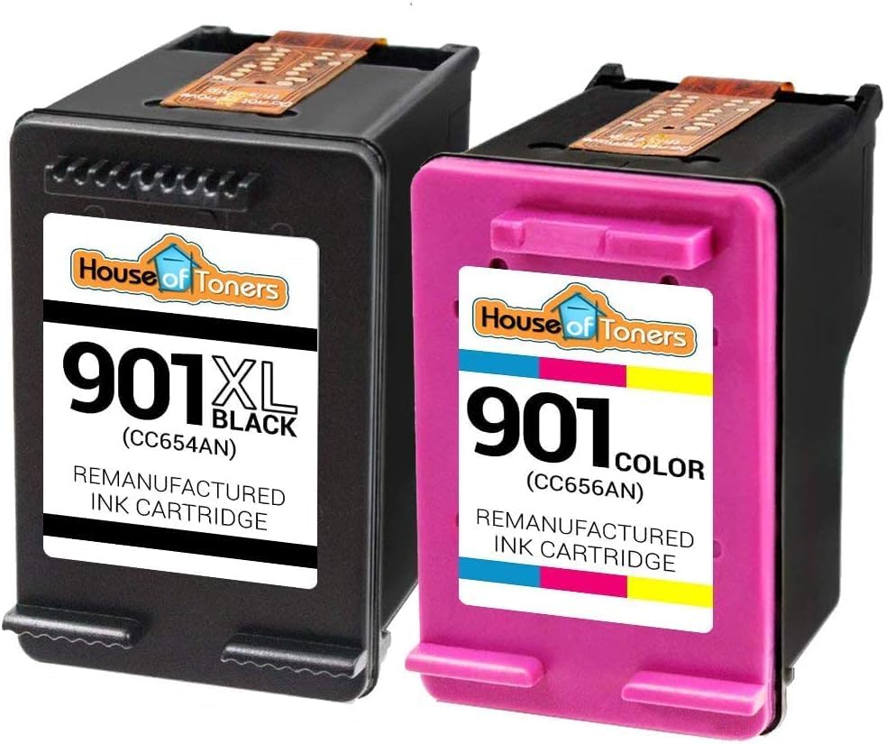 Miniatura 2 de Repuesto 901 remanufacturado para cartuchos de tinta HP 901 para usar con Officejet 4500, J4540, J4550, J4580, J4680, J4624, J4680C, G510a, G510g,