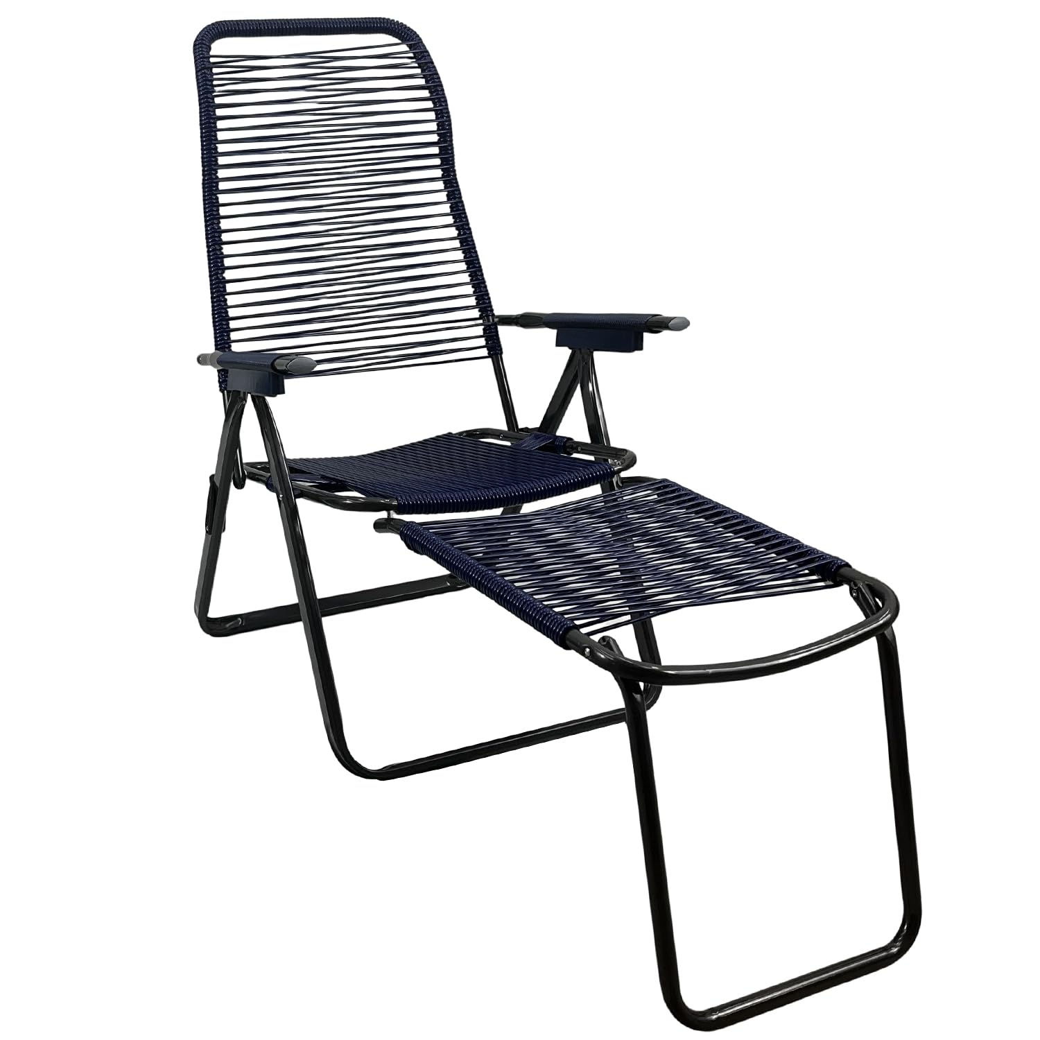 Marvin Set Da Esterno Con 2 Poltrone Relax In Cordonata E Tavolino In Vetro Temperato – Struttura In Acciaio, Design Moderno Per Giardino, Terrazzo E Balcone (Nero)