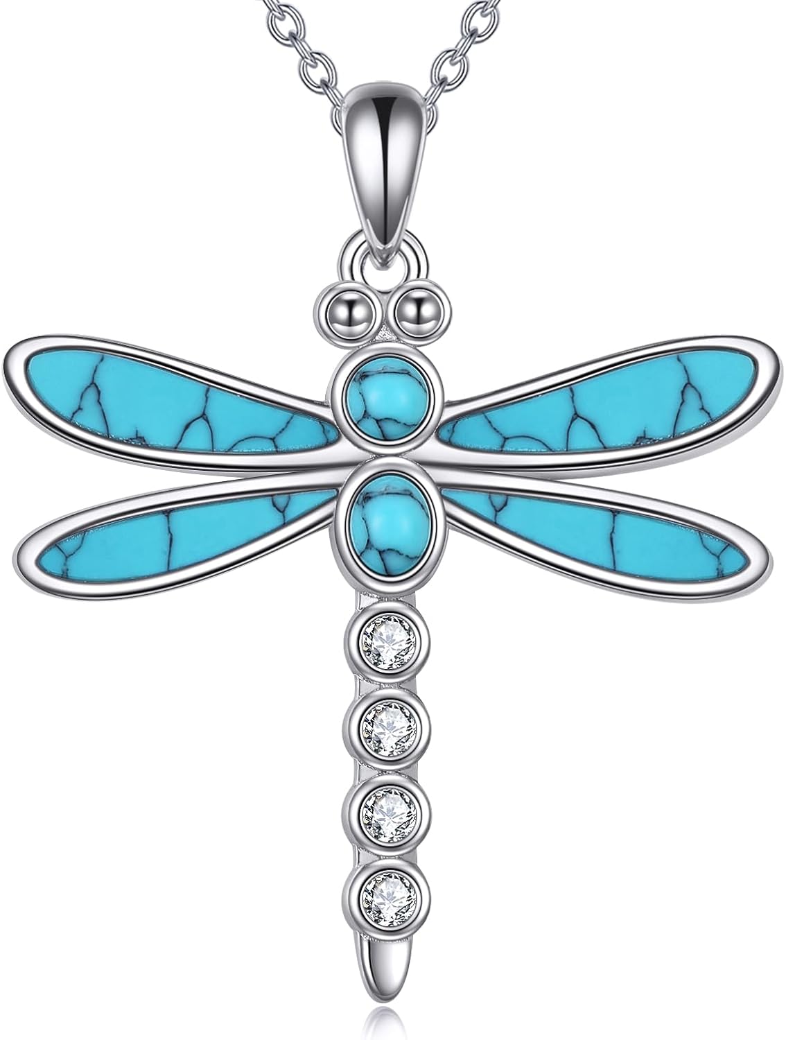 Dragonfly Necklace 925 Sterling Silver Dragonfly Pendant Cute Jewelry Gifts for Women