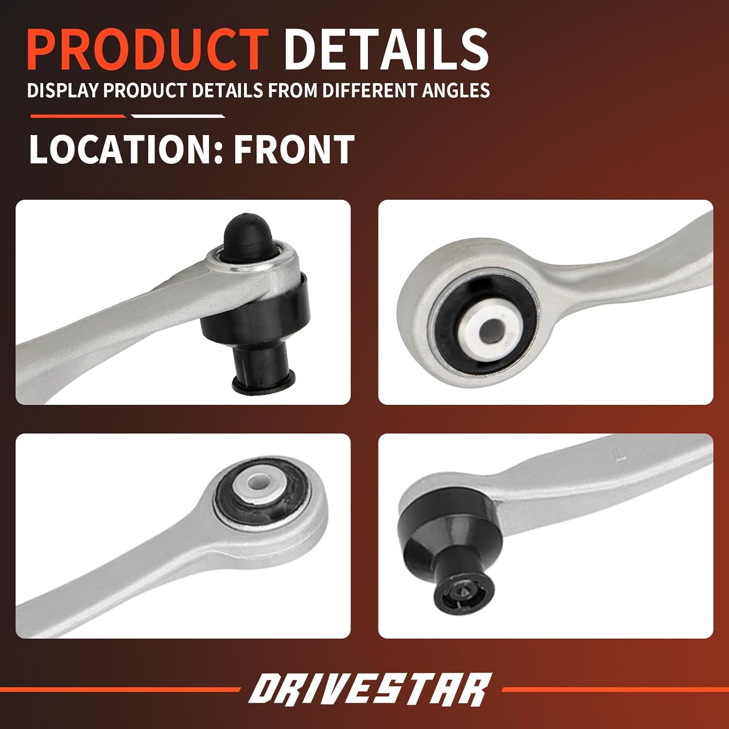 DRIVESTAR Front Upper Control Arms with Ball Joint Bushing, Selected 1996-2005 for Audi A4/ 1998-2000 for A6/ 2001-2005 for Allroad Quattro/ 2000-2002 for S4, 1998-2005 for Volkswagen Passat 4PCS