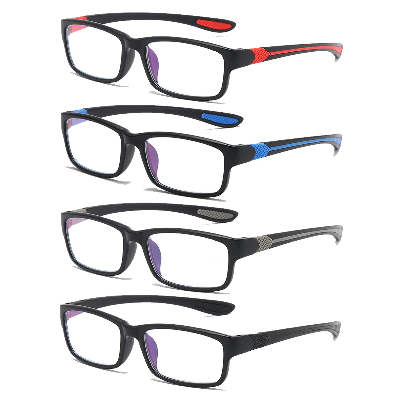 Męskie okulary do czytania metal presbyopia okulary prostokątne lekkie przeciwdeszczowe okulary do czytania odpowiednie dla rodziców rodzinnych Huaband żona itp,2 pack mixed color,+3.50