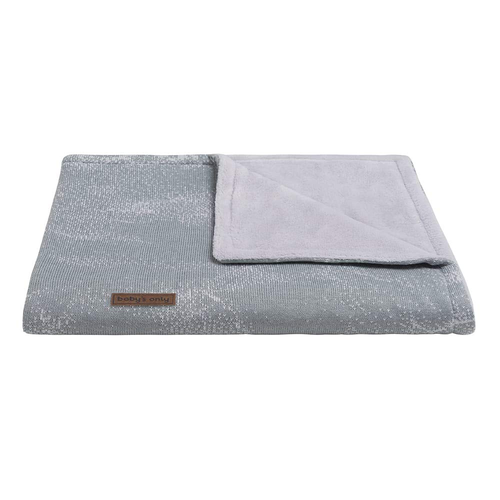 Baby's Only - Manta de Cuna Teddy Marble - Gris/Gris Plateado - 70x95 cm