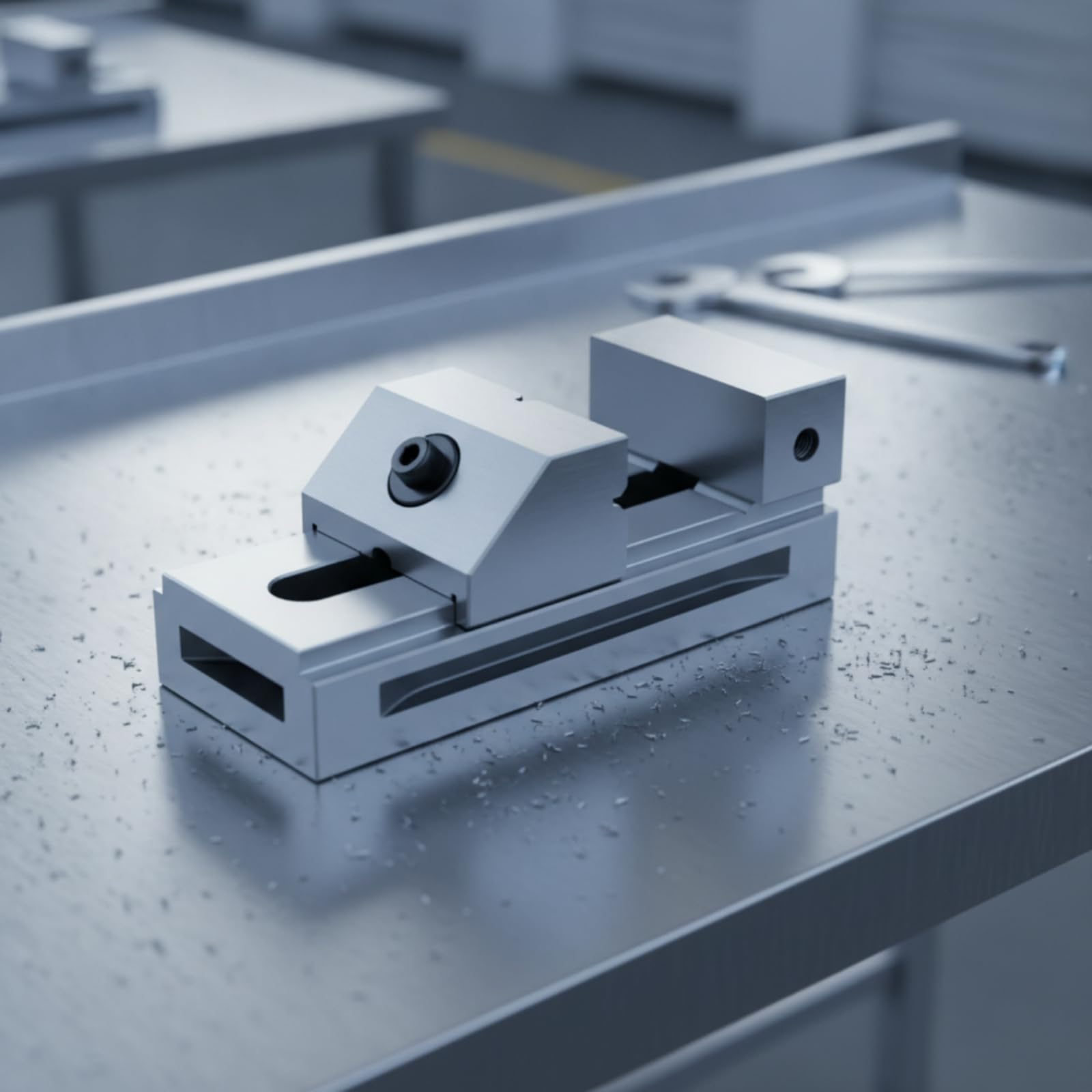 Tornillo de Banco Seno Precisión Vise de Máquina Mordaza con Base Rotatoria y Escala de Ángulo Acero Aleación Resistente Ajustes Precisos 0.005 Mm