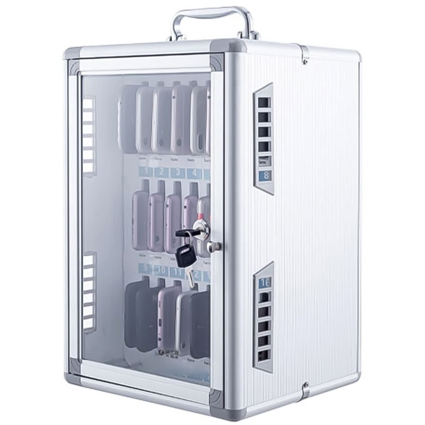 Handy Safe Metall 12/24/36/48/60 Slots Handy Transparent Türschloss Box Fabrik Schule Handy Aufbewahrungsschrank (Color : 24)