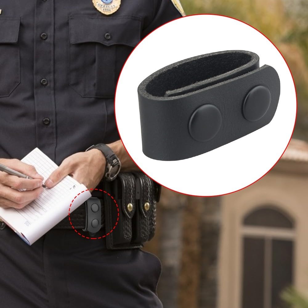 DONGKER Belt Keeper PU,Doppio Snaps Belt Keeper Cintura Tattica Fermo per 2"-2.5" Cinture di Sicurezza Larghe Accessori per Equipaggiamento Militare della Polizia