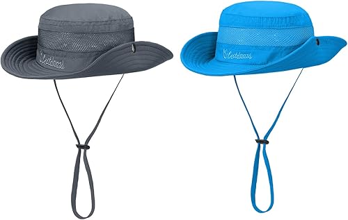 Sombrero de sol para niños con protección solar UPF 50+, sombrero de pescador para niños y niñas, ala ancha, verano, playa, pesca, safari, sombrero