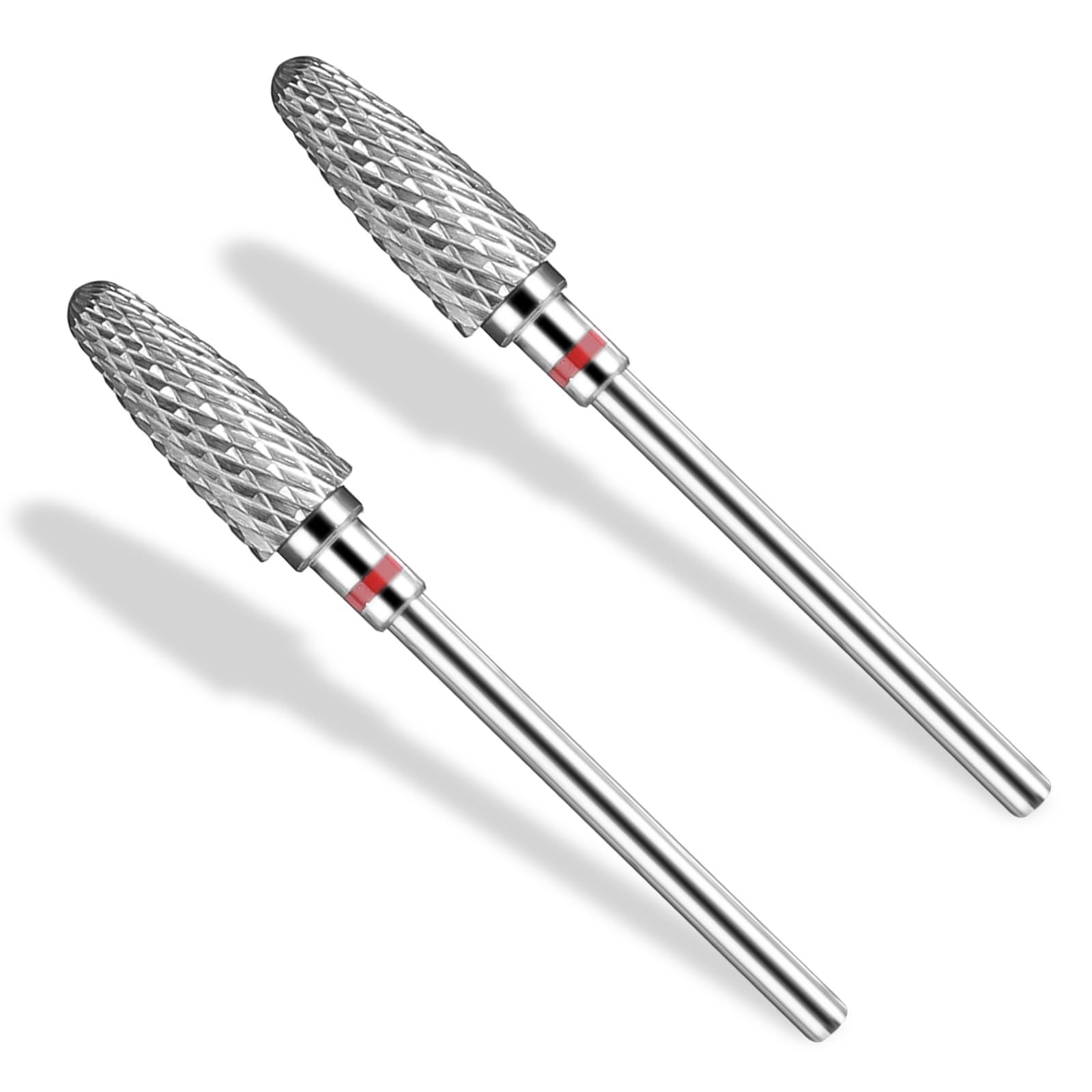 Gjinxi Safety Nail Drill Bits 2 Pcs Carbide Nail Drill Bit Remove Acrylic Hard Gels 3/32" Professional Cone Tungsten Drill Bits for Manicure Pedicure Cuticle Cleaner Polish - Image 2