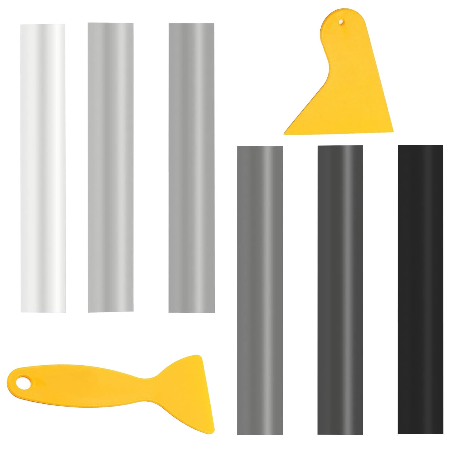 6PCS Wood Floor Repair Kit, Laminate Repair Kit, Scratch Repair with 2 Scrapers, Upgrade Wood Scratch Remover, Grey Series