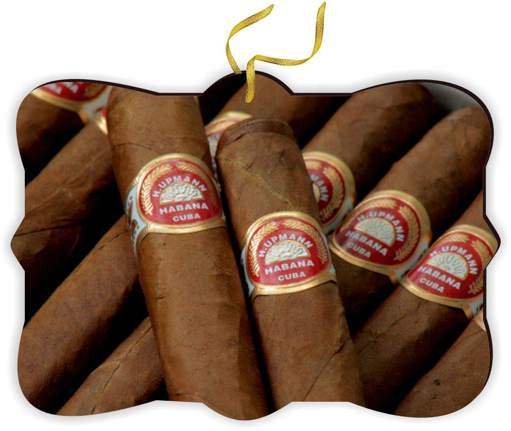 Image of Cuban Cigars Image Havana Cigar Image Design- Fancy Ornament with String -Rearview Mirror Hanging Accessory, Car Decor Interior Accessories