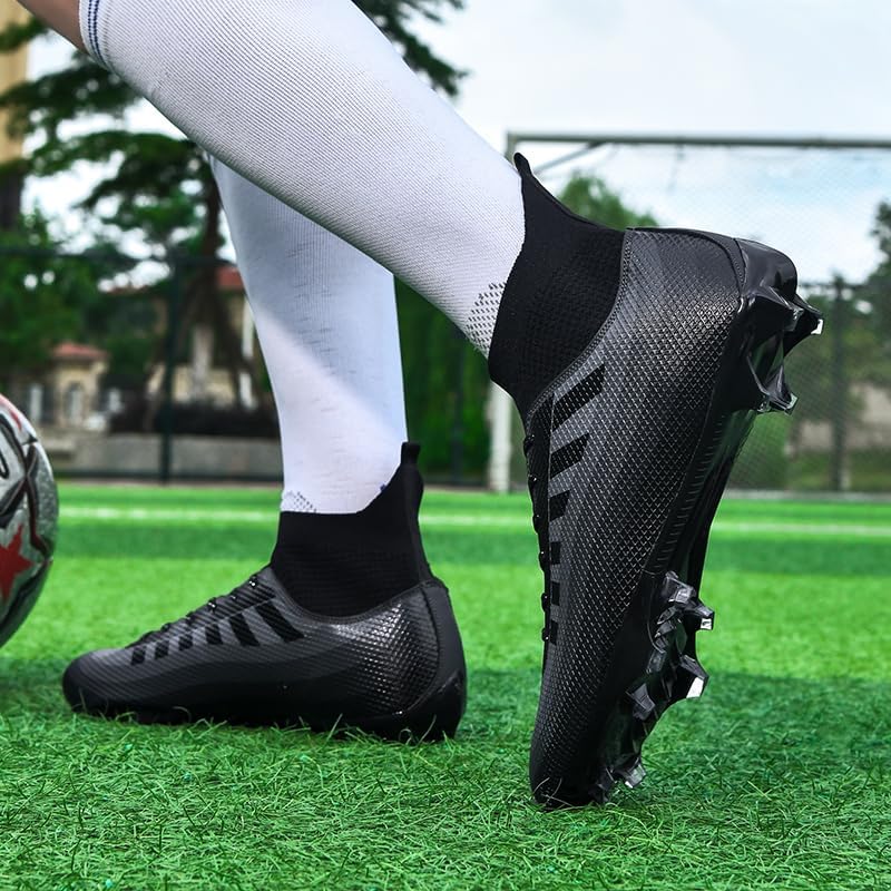 KIUSMETY Soccer Cleats for Mens Womens Lace-Up Indoor Professional Training Turf Football Boots High Ankle Baseball Shoes - Image 3