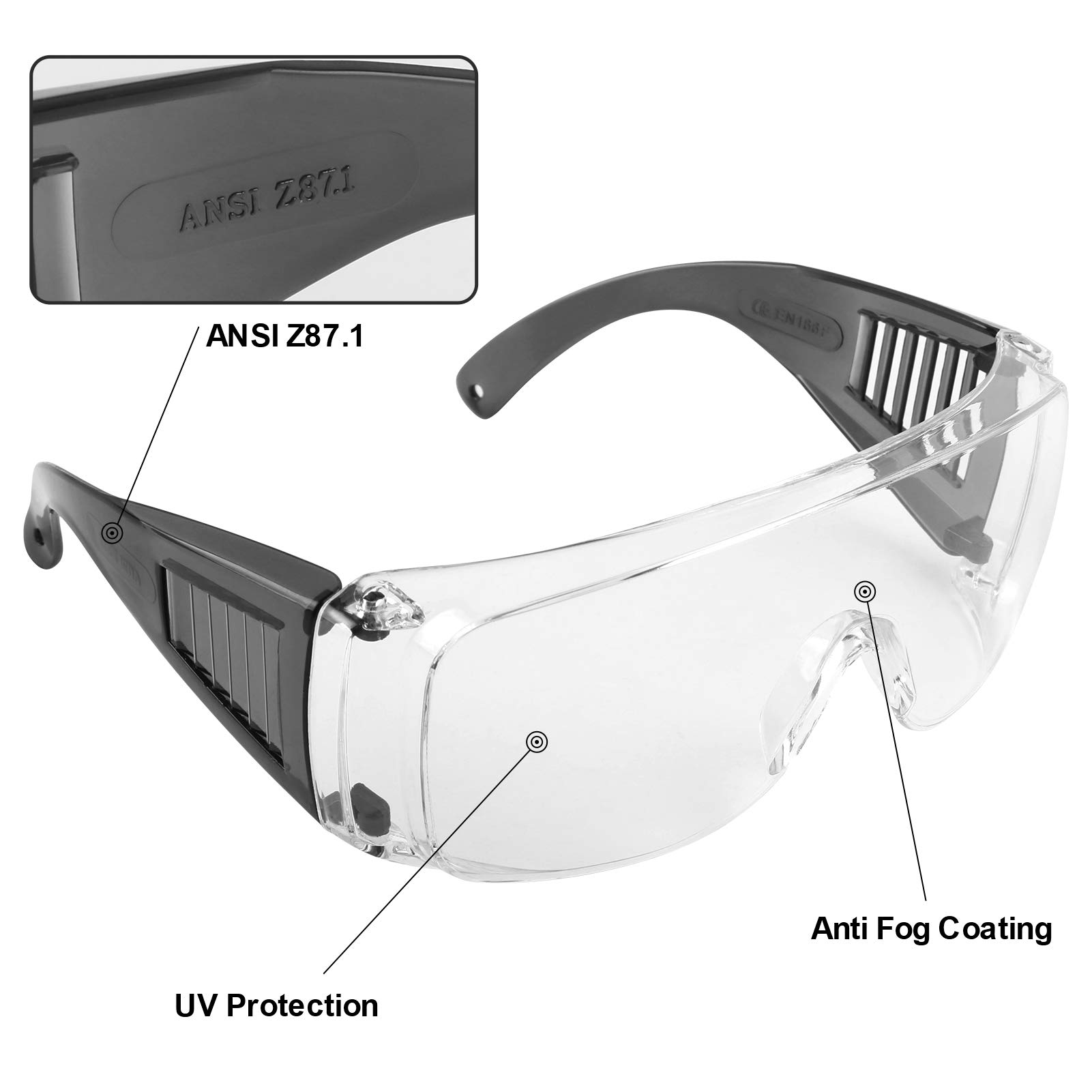 Gafas de tiro sobre gafas, gafas antivaho sobre receta, OTG