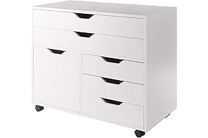 Winsome Wood Halifax Cabinet, 2 Large Drawers with 3 Small Drawers, White