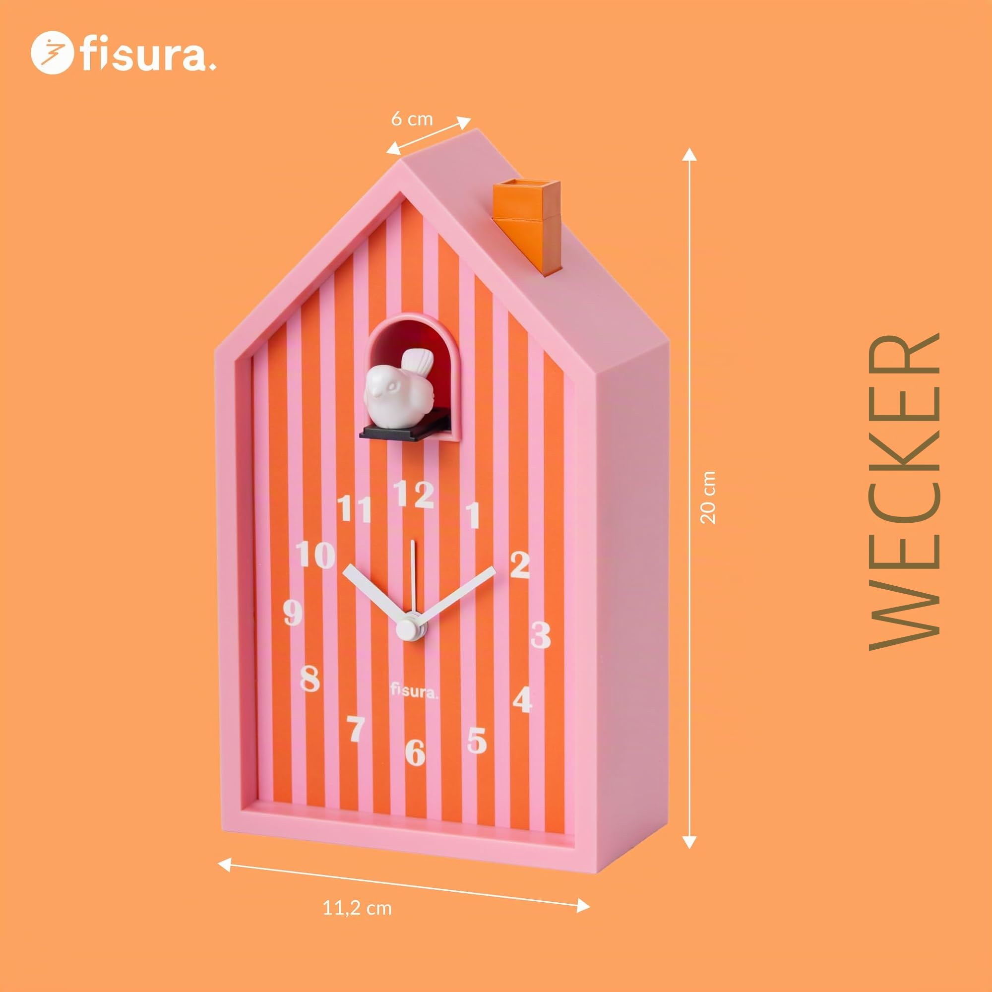 FISURA – Kuckuckswecker Häuschen (Orange)