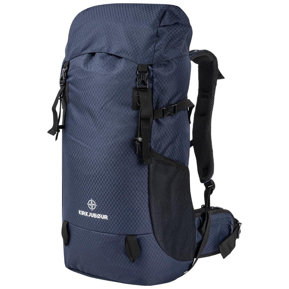 Kirkjubøur® Premium Outdoor Trekking Rucksack mit 30 L und 35 L, gepolsterter Wanderrucksack, flexibles Fassungsvermögen und wasserabweisendes Außenmaterial