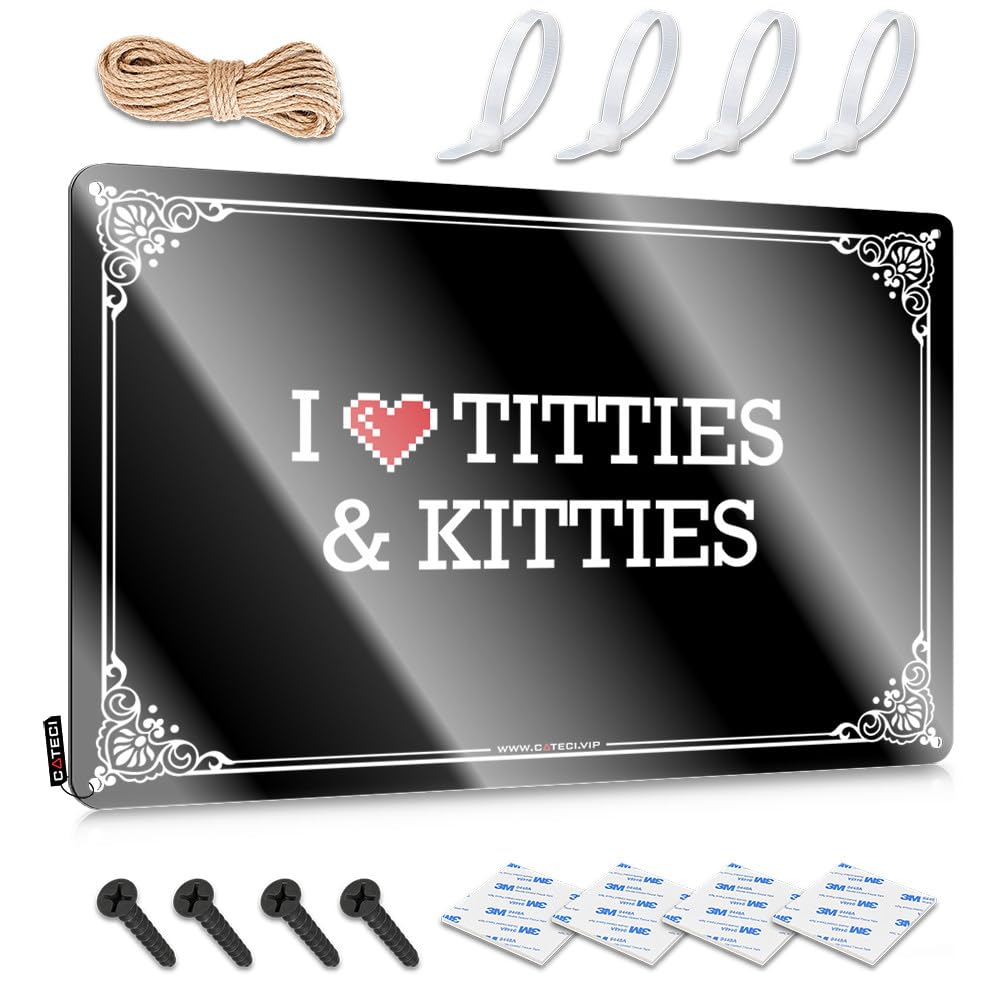 Sign Bar Room Decor Vintage Wall Decor | I Love Titties & Kitties Hippie Haves For Longhorn Home Decoration(30X40CM)