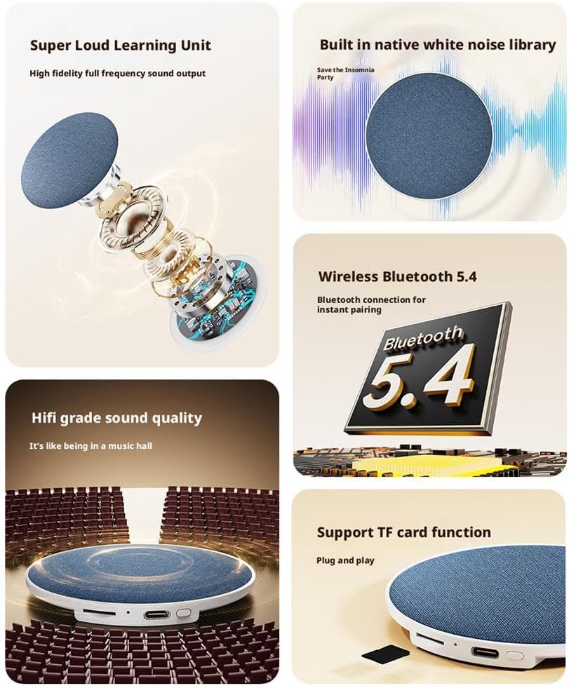 Bluetooth Pillow Speaker for Sleeping, Mini Portable Under Pillow Speaker with White Noise Ultra Thin Pillow Speakers for Deep Sleeping, for Side Sleepers and Deep Sleep - Image 7