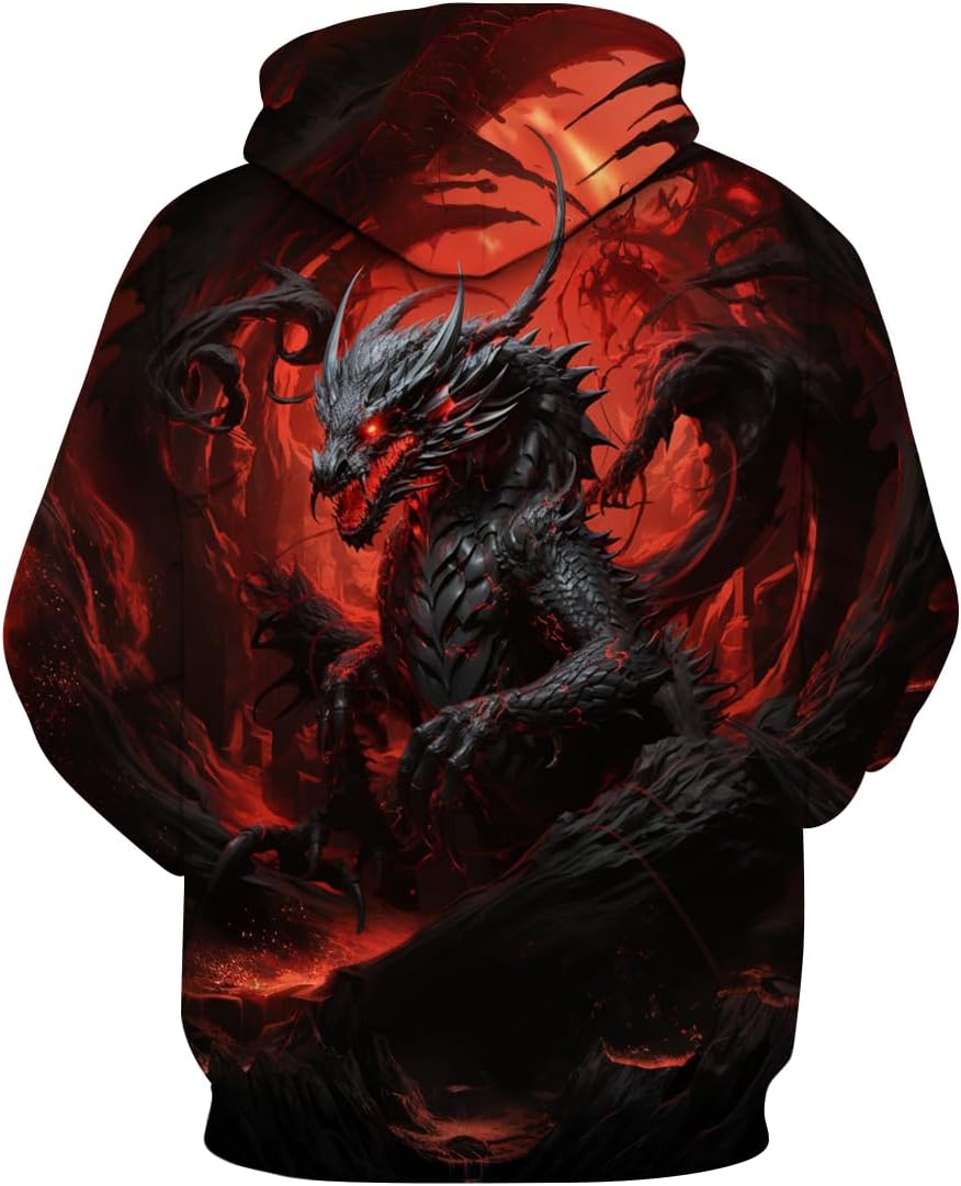 Traditional Dragon Hoodie Funny Anime Graphic Sweatshirts - Image 2