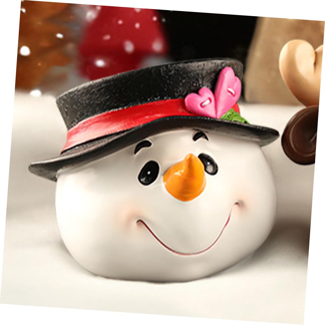 Amosfun 2 Pièces décorations de Noël Bonhomme de Neige Flocons de Neige Figurine Flocon de Neige Christmas Decoration Noel décor Noel Snowman décors de noël décor décoratif en résine