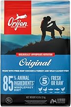 ORIJEN Original Dry Dog Food, Grain Free Dog Food for All Life Stages, Fresh or Raw Ingredients, 4.5 lb