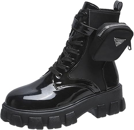 Amazon.com: Botas de cuero Martin de moda europeas y americanas, con  bolsillo, sexy, de alta gama, elegantes, informales, de talla grande, para  celebridades, princesa, dama, zapatos de plataforma antideslizantes : Ropa,  Zapatos