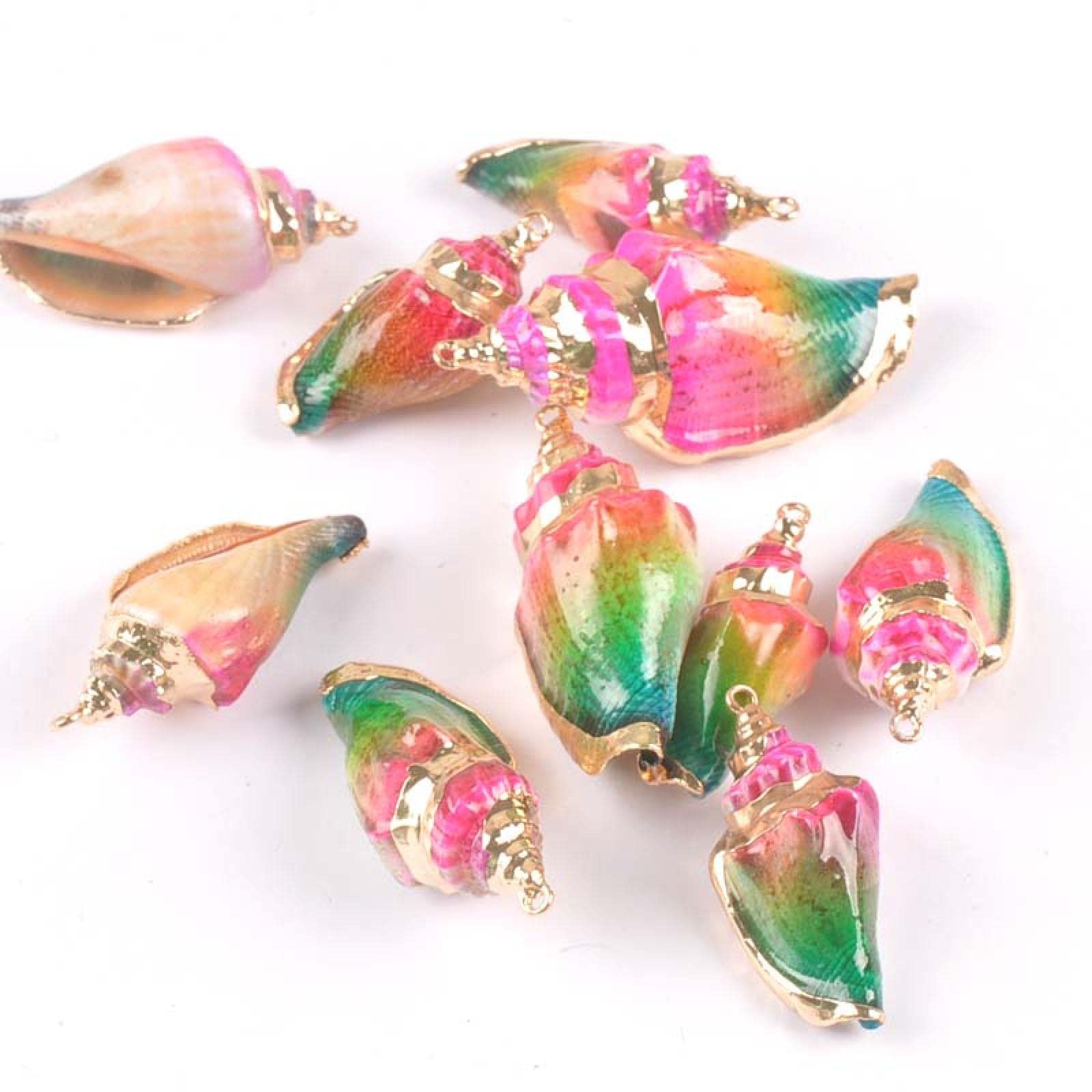 Accessoires d'artisanat coquillages de mer dorés pour loisirs