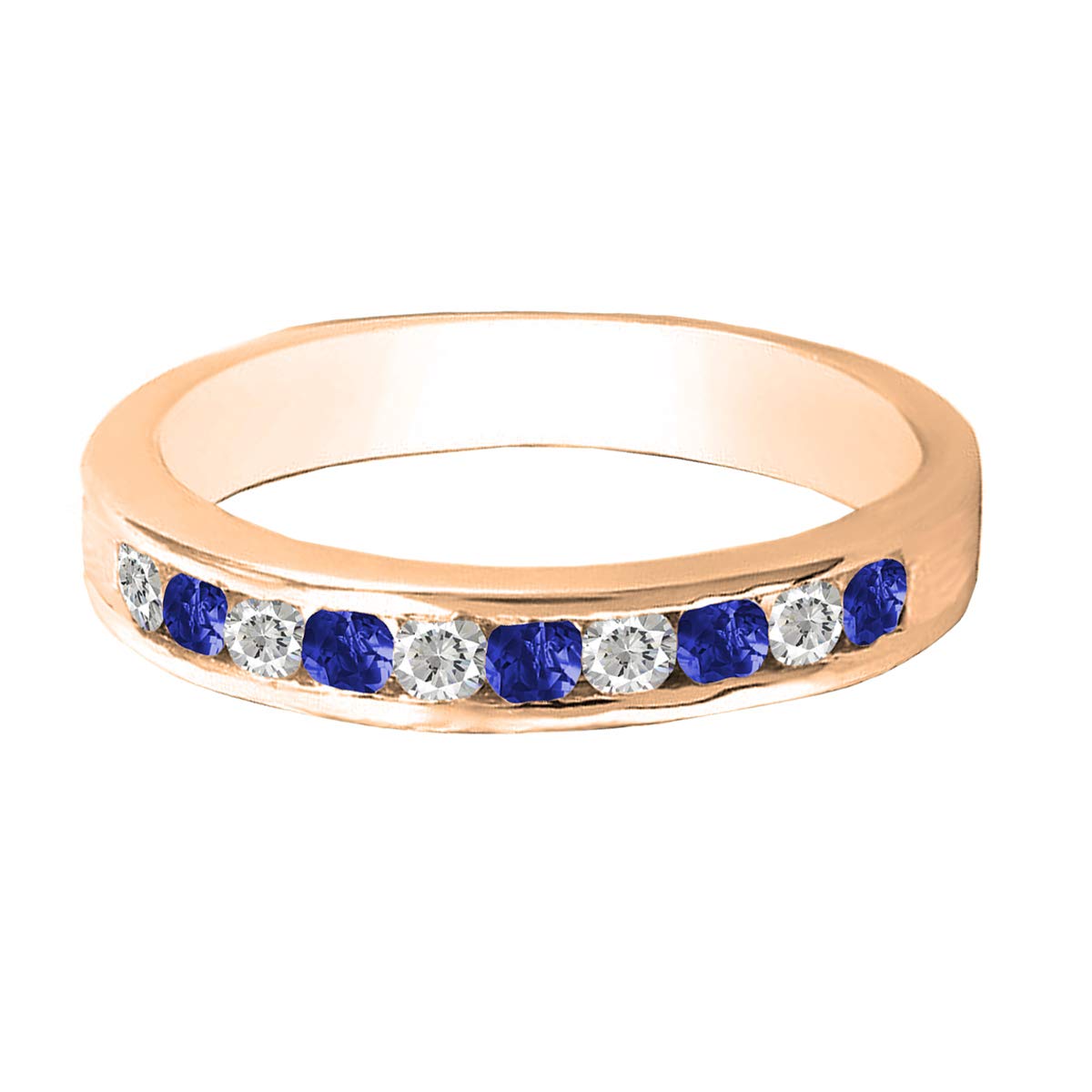 DazzlingRock Collection 10 quilates oro rosa redonda Blue zafiro azul