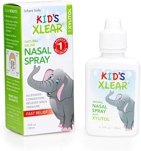 Miniatura 1 de Xlear Spray nasal para niños con xilitol aerosol nasal salino totalmente natural para enjuague sinusal y alivio sinusal 075 onzas líquidas paquete