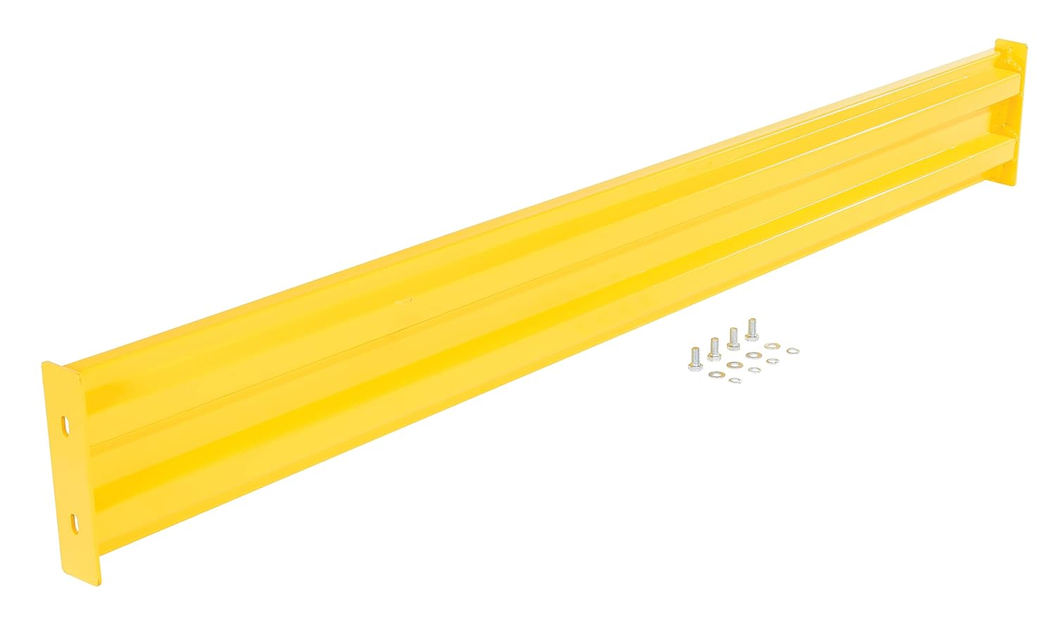 Vestil GR-F2R-BO-9-YL Steel 2 Ribbed Bolt On Style Guard Rail 102 in. Length Yellow