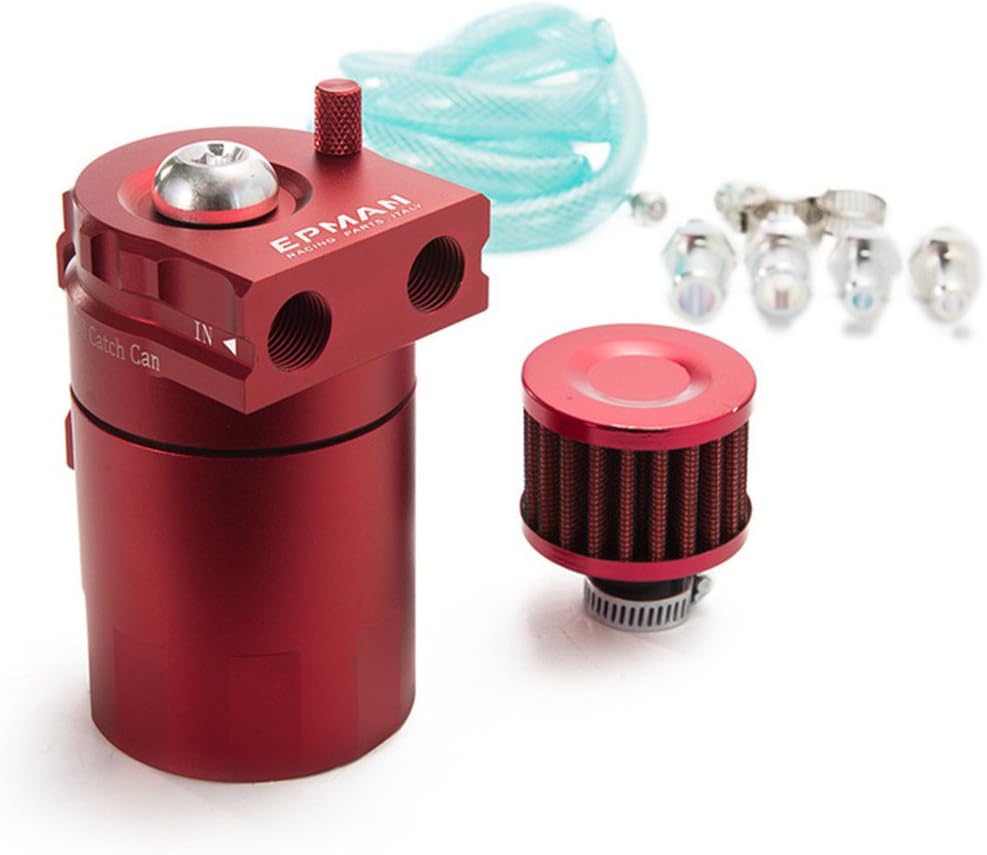 TK-JYH08 Universal Aluminum Oil Catch Can Reservoir Tank 400ml + Breather Filter (Black)