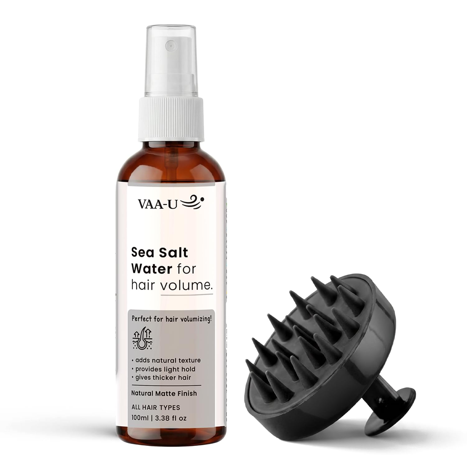 Sea Salt Hair Spray 100ml with Scalp Massager | Texturizing Hair Spray for Volume & Beach Wave Styling | Matte Finish Hair Styling Spray | Lightweight Non Sticky Formula | Men & Women-image-10